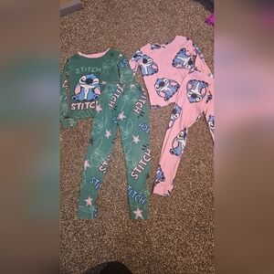 Disney Stitch Pajama Bottoms in Pink & Green
